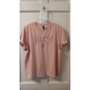 H&M Pink Milano T-Shirt - Size Medium